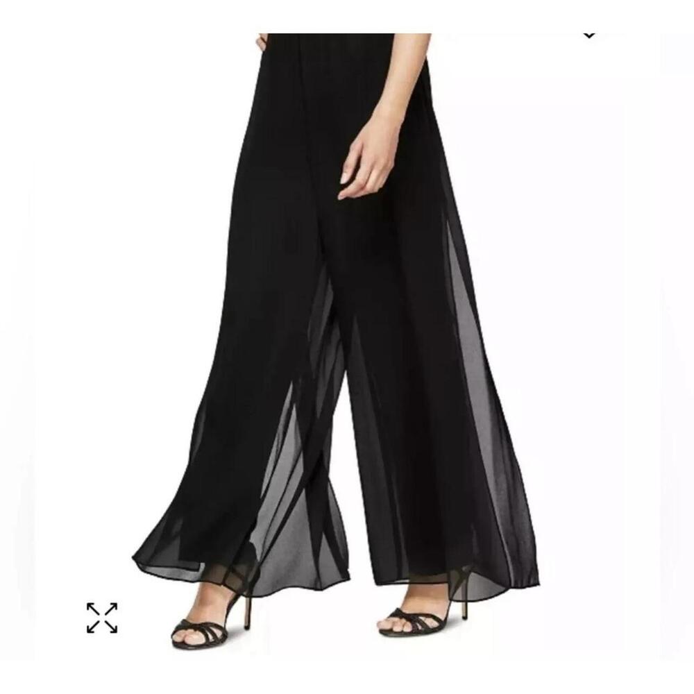 Alex Evenings Wide Leg Chiffon Palazzo Pant